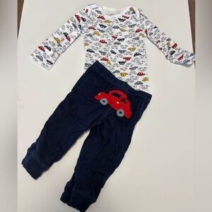 Carter’s cars outfit 9M navy blue long sleeve